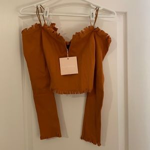 Kittenish off the shoulder crop top